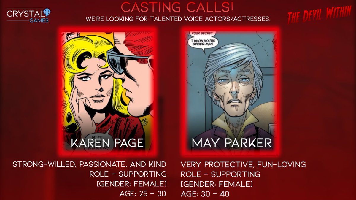 CrystalGames_tm's tweet photo. #TheDevilWithin #Daredevil #Marvel #ROBLOX #voiceacting #VoiceActors #voiceactress #castingcall
⚠ You'll be compensated in Robux and robux only, DM the community manager on discord, "zhadowach" for more details. https://t.co/cgPeU3dxhA