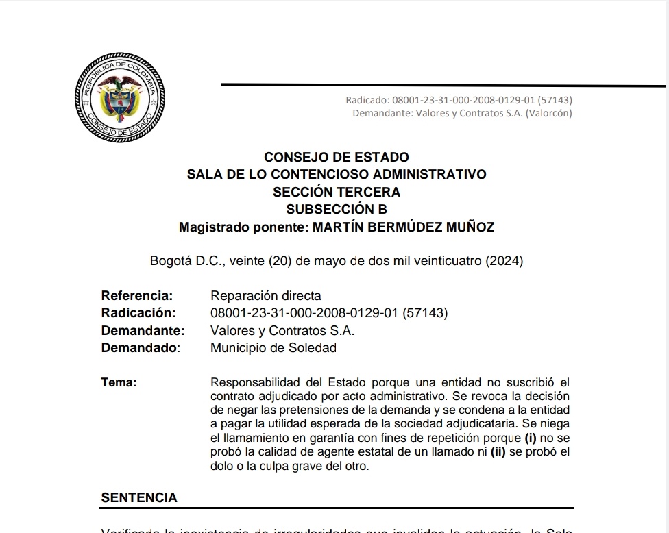 cabogadosa1's tweet photo. Reparación Directa: Responsabilidad del Estado porque una entidad no suscribió el contrato adjudicado por acto administrativo
https://t.co/zyESrYNlA8 https://t.co/z0JbYGbPV9