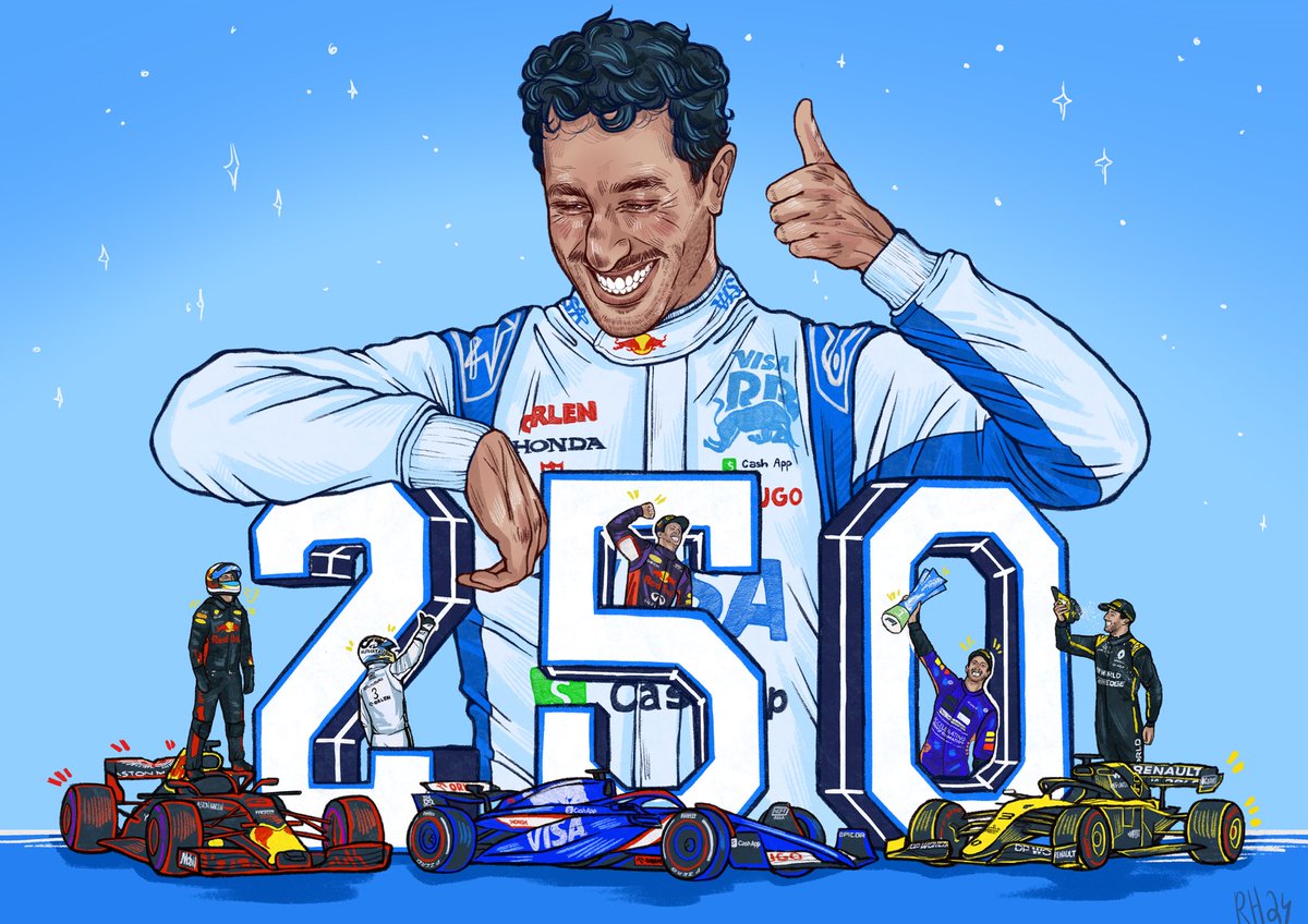 shineonlux's tweet photo. today marks 250 race starts for Daniel! a remarkable number in his colorful career
@visacashapprb @redbullracing @danielricciardo https://t.co/h4KNw7Oq06