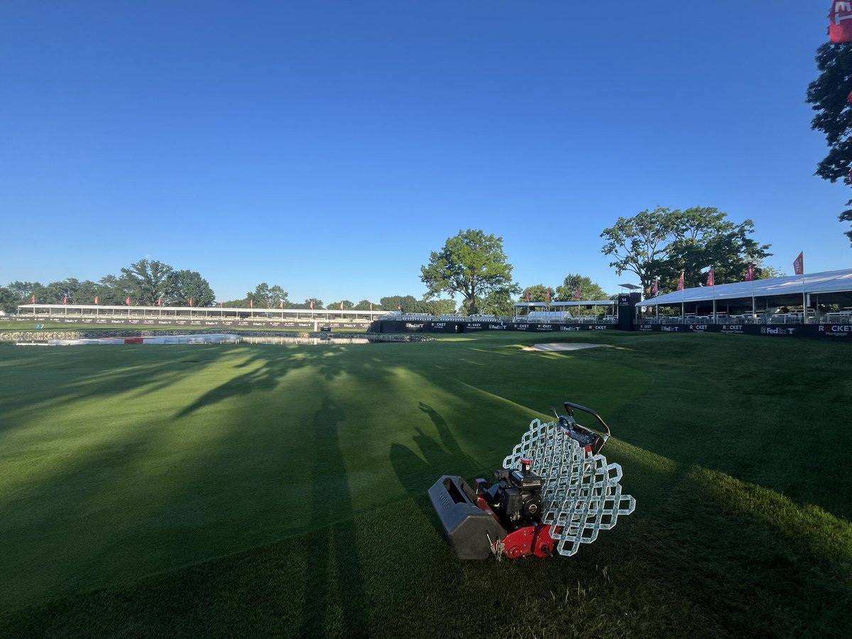 GavinDillonTurf's tweet photo. Very thankful to be able to spend the week with @sam_moynihan &amp; @Adam_LaFrance91 at the Detroit Golf Club for the @RocketClassic. It was an excellent week of work, along with getting to network with fellow industry professionals. https://t.co/SBc4qyj9hn