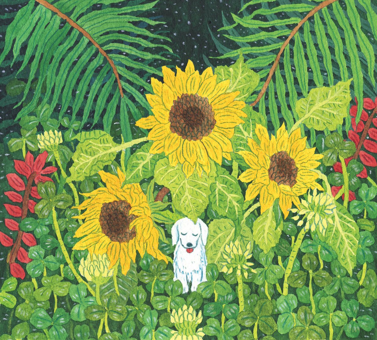 「「夜のひまわり」 」|中村一般のイラスト