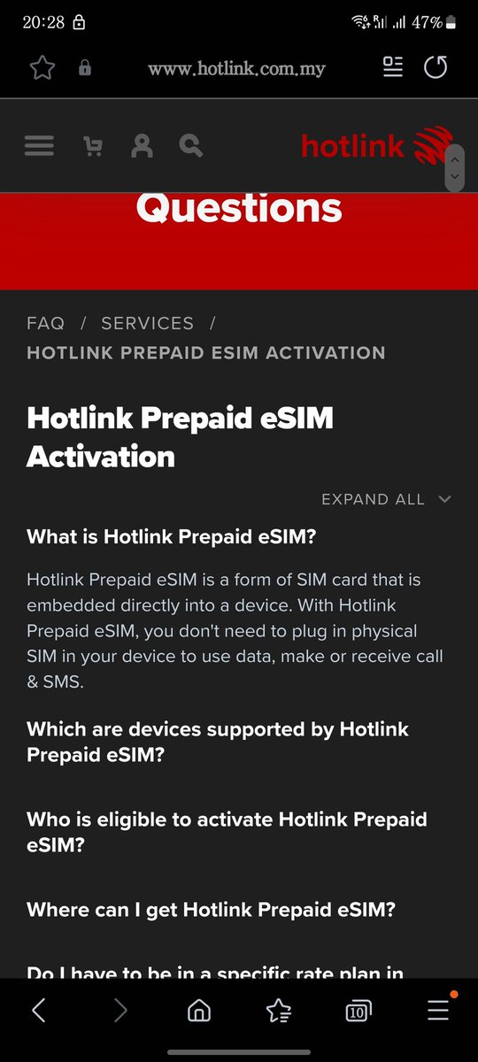 MarcusLikeRain's tweet photo. @Soya_Cincau Hotlink prepaid support esim? https://t.co/DBt8tpHcwZ