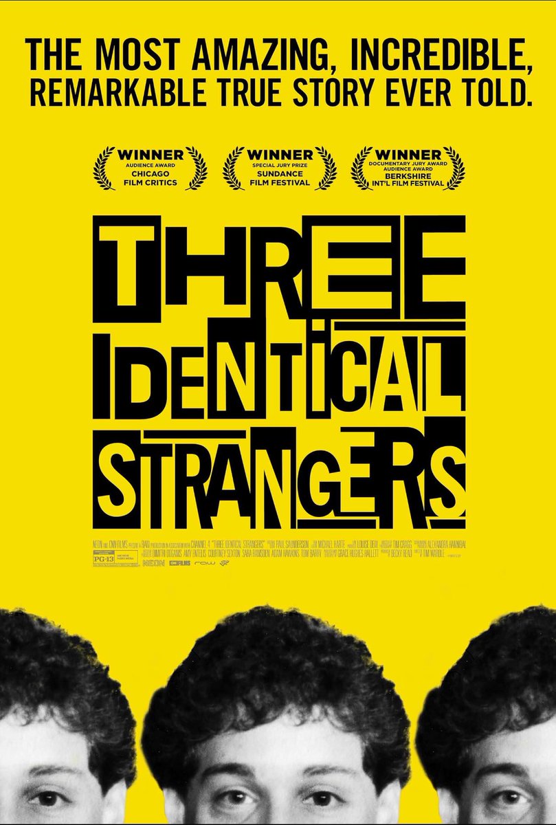 DOPreston's tweet photo. Good grief. Not many documentaries leave me speechless. This is unreal. #ThreeIdenticalStrangers #Netflix https://t.co/eH2j51yfvO