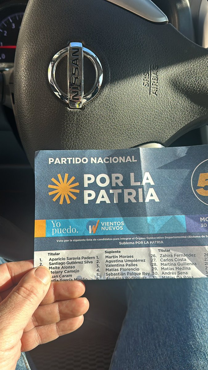MBENIA's tweet photo. @sgutierrezsilva @vientosnuevosuy @PNACIONAL @movporlapatria Ta pelao gurices.
Mucha suerte.
#PorLaPatria https://t.co/SIEWZoNxpP