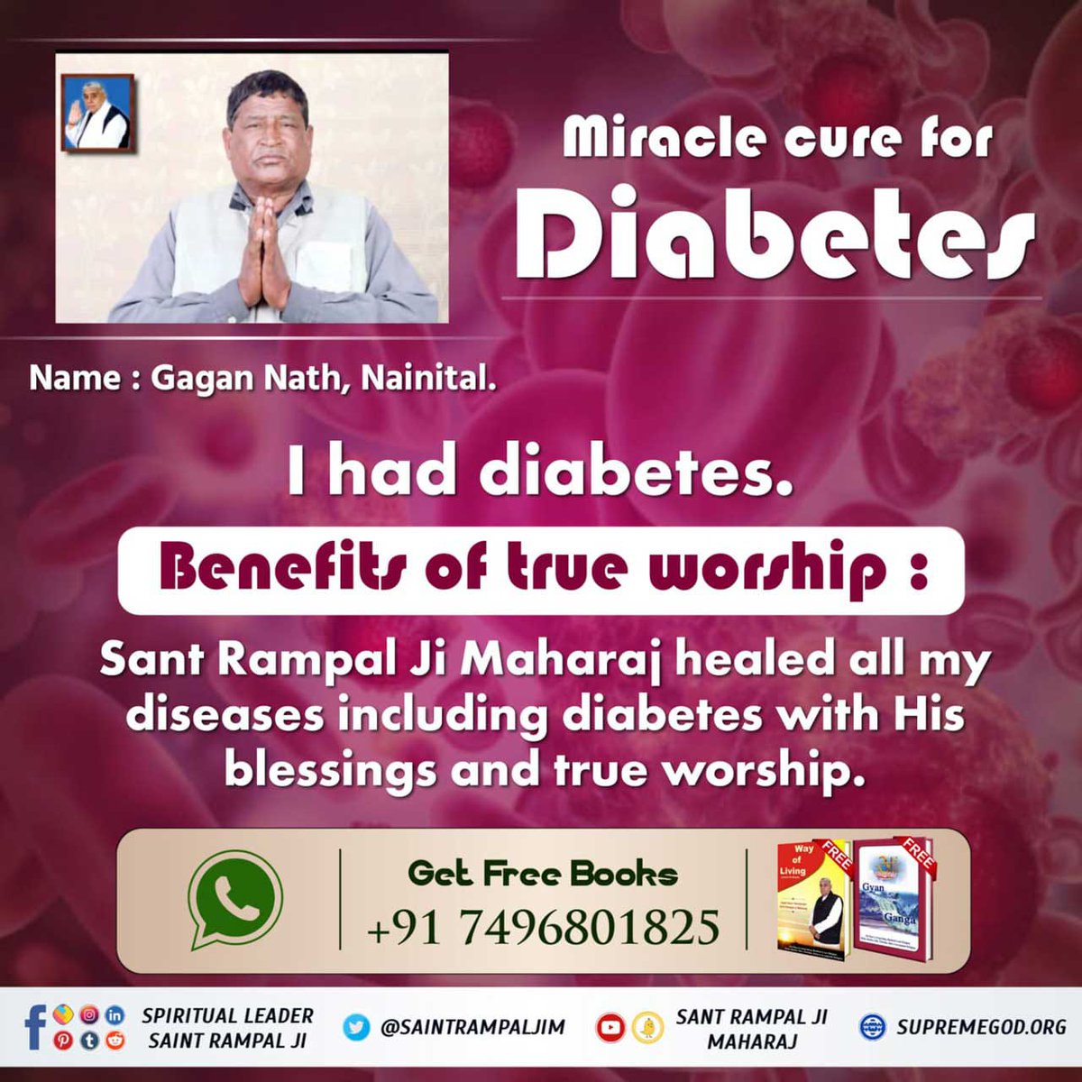 itsdaulattweets's tweet photo. #परमात्मा_दुखी_को_सुखी_करताहै
Name: Gagan Nath, Nainital.

I had diabetes.

Benefits of true worship :

Sant Rampal Ji Maharaj healed all my diseases including diabetes with His blessings and true worship.

Power Of True Worship https://t.co/xmSRvPNiaO