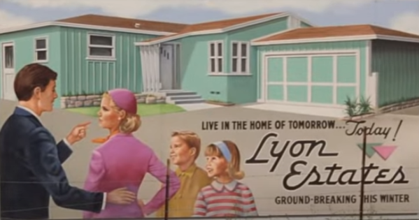 ChalikMatt's tweet photo. I was today years old when I realized that in Back to the Future, the sign Marty hides the DeLorean behind in 1955 is an advertisement for his own house in 1985. #Backtothefuture https://t.co/R70tnZHA5p