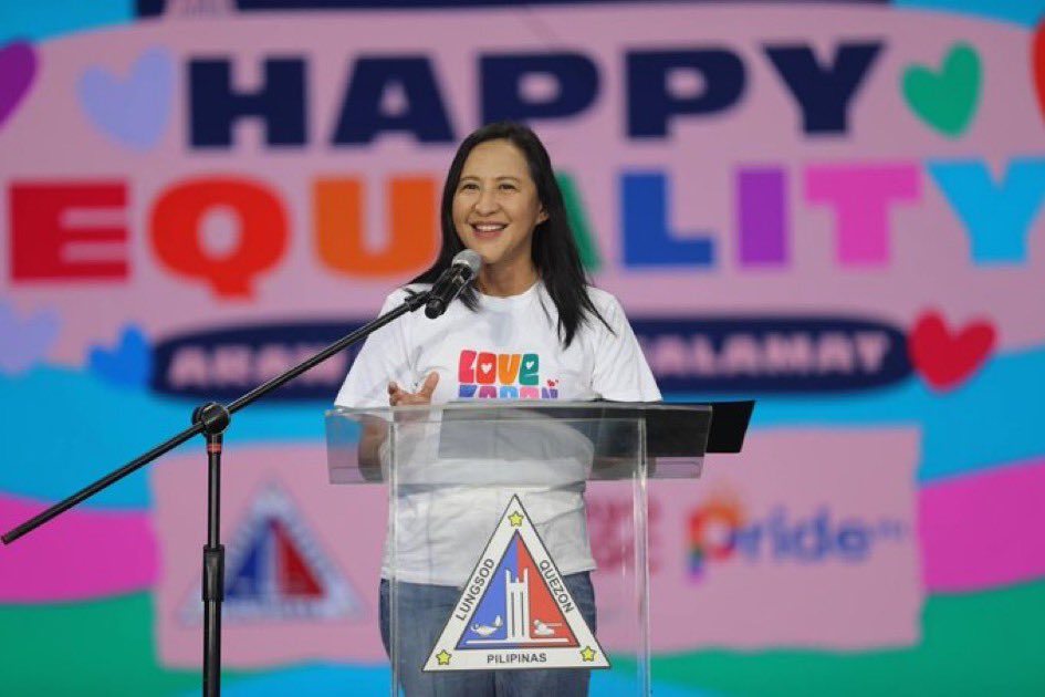 PerciCen's tweet image. “Kung kaya namin kayo panindigan dito sa Quezon City, kaya din dapat ng iba”  
@QCMayorJoy Belmonte’s call to action to duty-bearers everywhere.

Galawin nyo daw baso please
mula local hanggang national for #SOGIEEquality.  #LoveLabanSaQC
#QC85th