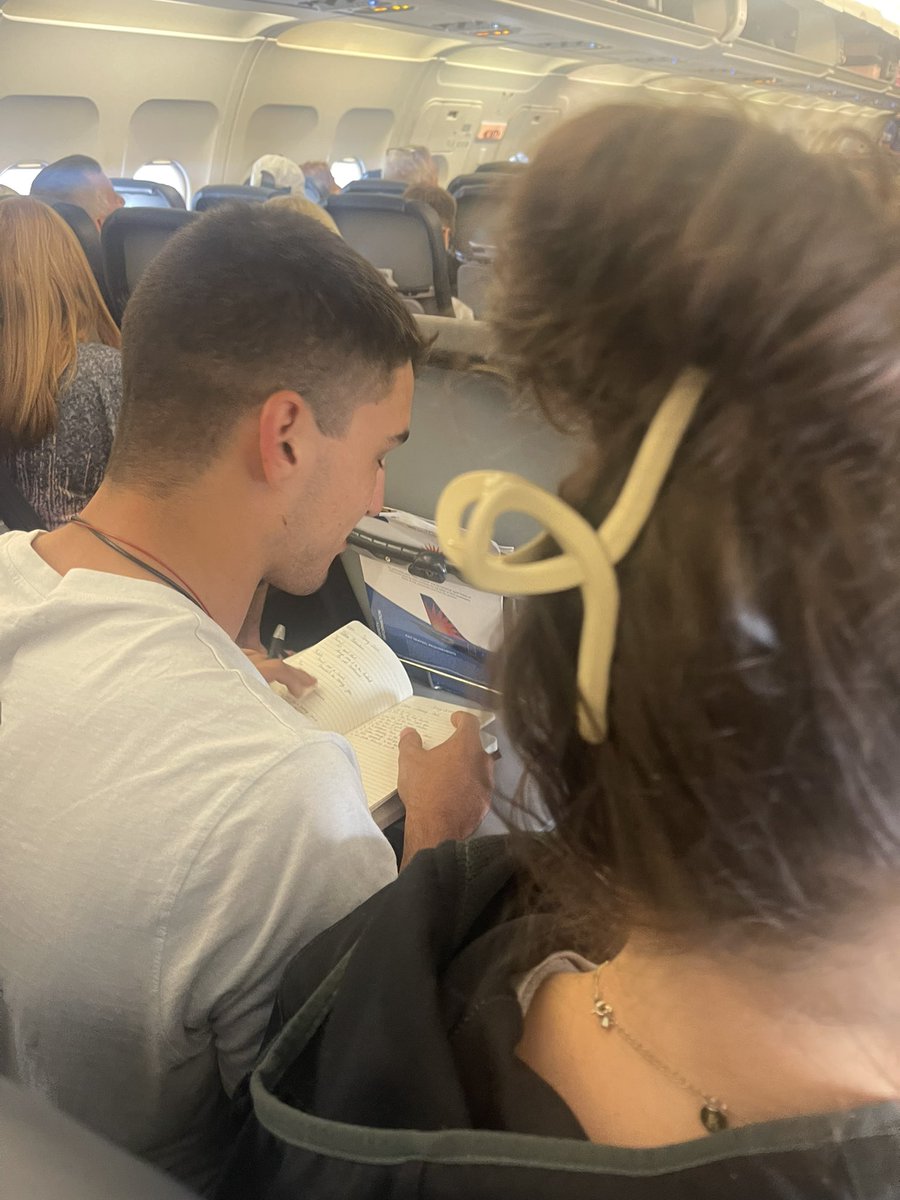 BucksathMatt's tweet photo. When you have a 2 hour flight, what do you do, you study your defensive playbook. @DubC_Football @CoachFarley15 @DubCQuakers l https://t.co/MjC6VzlZcw