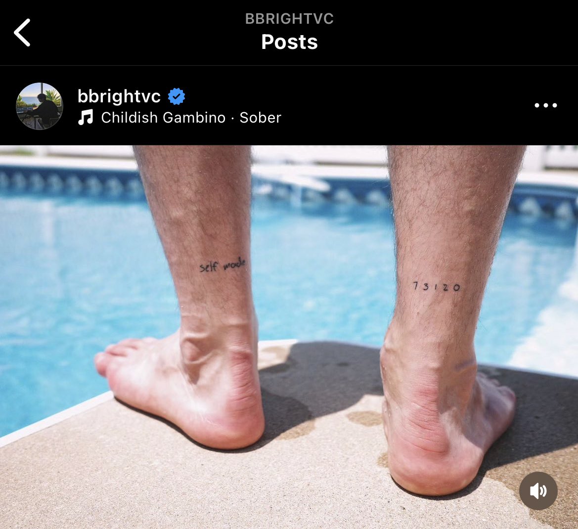 missbrightest's tweet photo. Bro is well aware that his followers are always keeping an eye on his latest tattoo. 😝 I'm curious what this tattoo “7 3 1 2 0” means! 

#bbrightvc
@bbrightvc https://t.co/O8Gze2gfdg