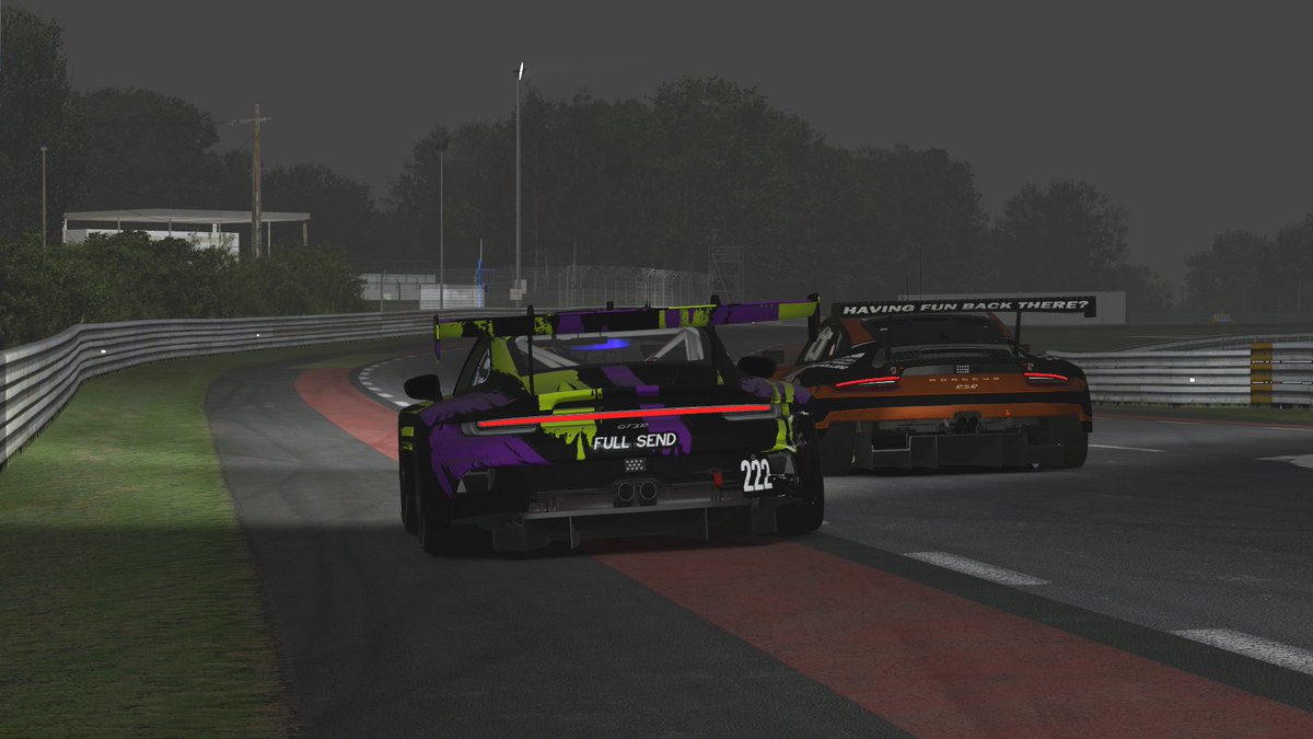 pcasimracing's tweet image. As the morning arrived, so did the rain. But now, the sun is up as the #PCA24 enters its final 3 hours

GTP: ST Racing Esports #38
GTE: Matrix Bronze
GT3: Full Send Racing

Tune in for the final 3 hours now on @RaceSpotTV: youtube.com/watch?v=SnZb2L…

#PCASimRacing
@PCANational