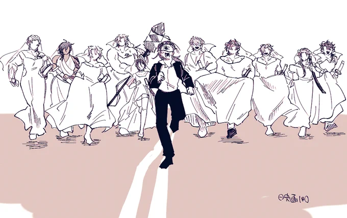 全員女装ジュンブラ絵、これしかないので再掲許して 