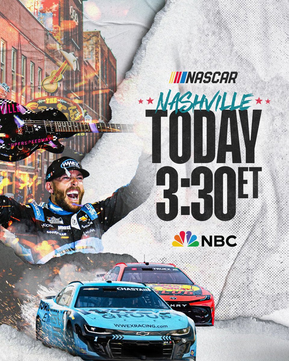 REPOST if you’ll be watching NASCAR at Nashville! 🎸 

TODAY | 3:30ET | NBC