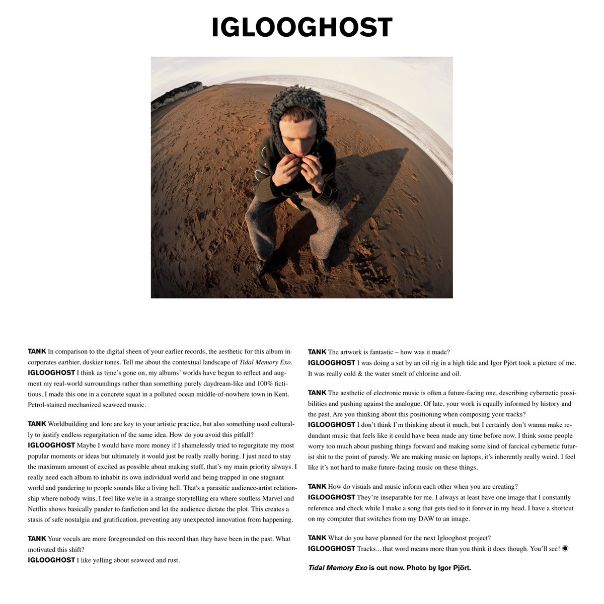 IGLOOGHOST's tweet photo. SPECIAL MIX⁺ &amp; INTERVIEW FOR @tankmagazine :⁺]

I WANTED TO JOIN⊷THE⊷DOTS &amp; PLAY SOME POST-PUNK + PROTO-INDUSTRIAL MUSIC THAT I WAS RINSING WHILE WRITING「Tidal Memory Exo」

HOPE U ENJOY . . .
https://t.co/Nk5j3QezWU https://t.co/MAAW9tHhka