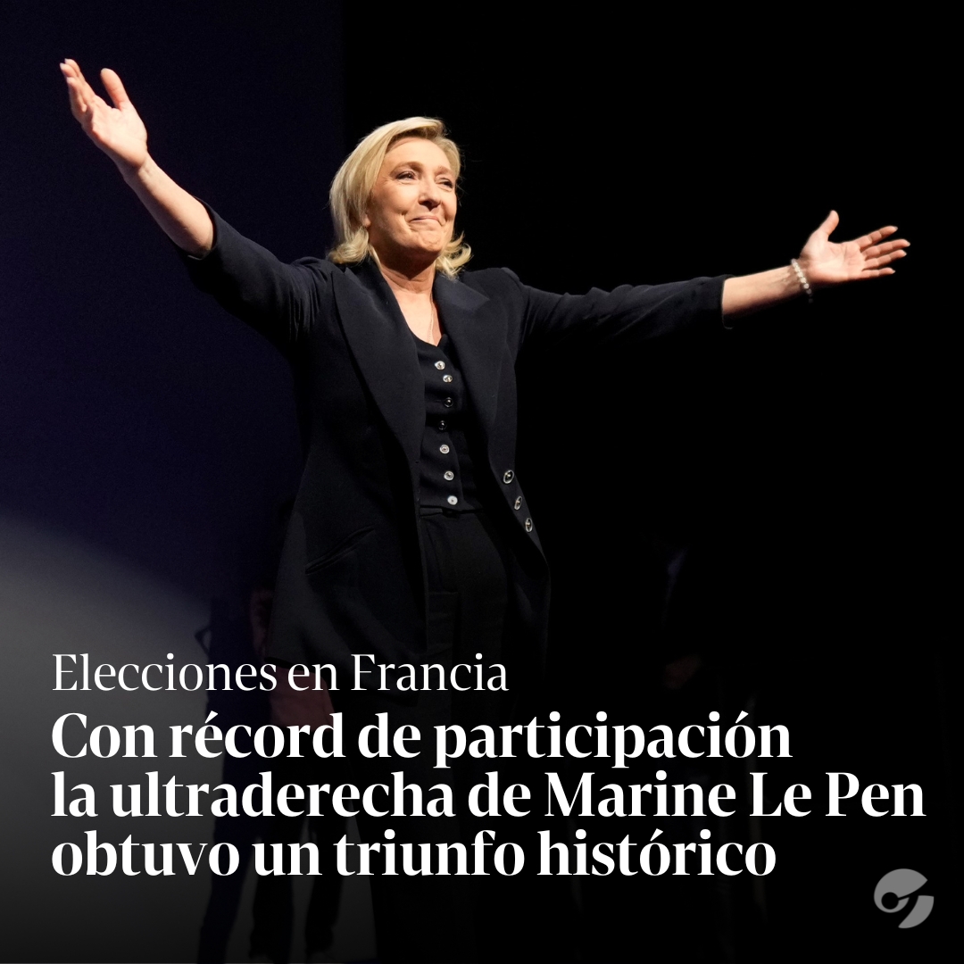 clarincom's tweet image. 🔴Duro golpe para Macrón | La ultraderecha obtuvo un triunfo histórico en las elecciones legislativas francesas. clar.in/4bskU2H