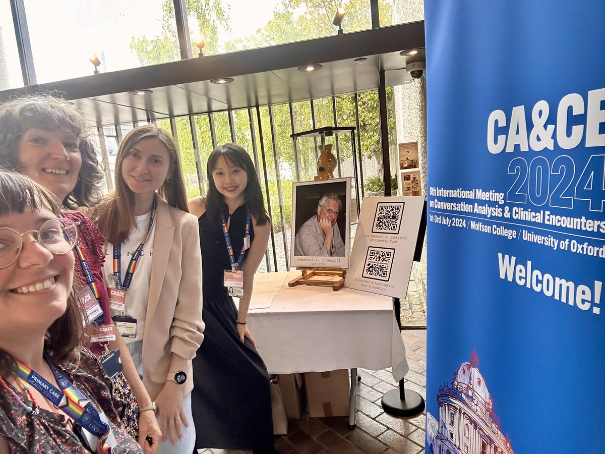 Organising committee ready and excited to welcome our delegates tomorrow at <a href="/UniofOxford/">University of Oxford</a> for #CACE2024 ~ We also honour the memory of Manny Schegloff! <a href="/LiliiaBespala/">Liliia Bespala</a> <a href="/DreweryRachael/">Dr Rachael Drewery (RN/HV)</a> &amp; <a href="/YicenGIsabella8/">Yicen Guo</a>