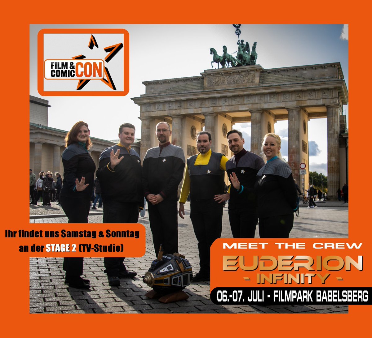 Wir freuen uns nächstes Wochenende auf die #germanfilmcomiccon in #Babelsberg!
Wenn ihr uns mal Live erleben wollt könnt ihr uns in der Nähe von Stage 2 besuchen kommen!
Wir freuen uns über alle bekannten und neuen Gesichter am 6.7 und 7.7. im Filmpark Babelsberg!
#euderion