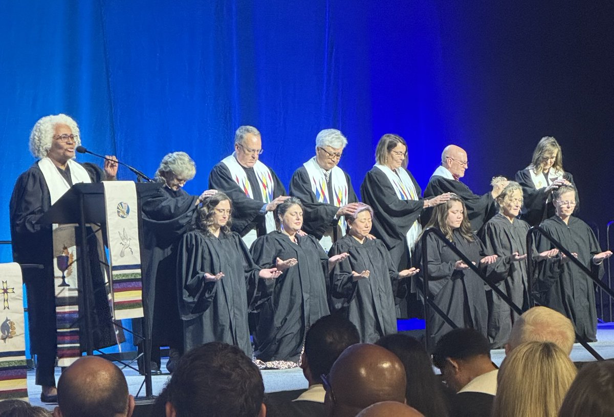 NPTSem's tweet photo. We couldn't be prouder of our NPTS alum who were ordained at this year's @cov_church Annual Meeting.

The God who has called you is faithful and has equipped you by the Spirit's power to serve the church of Christ for God's glory and neighbor's good.
#NPTSAlum #NPTSem #Gather2024 https://t.co/fI7YHXwiip