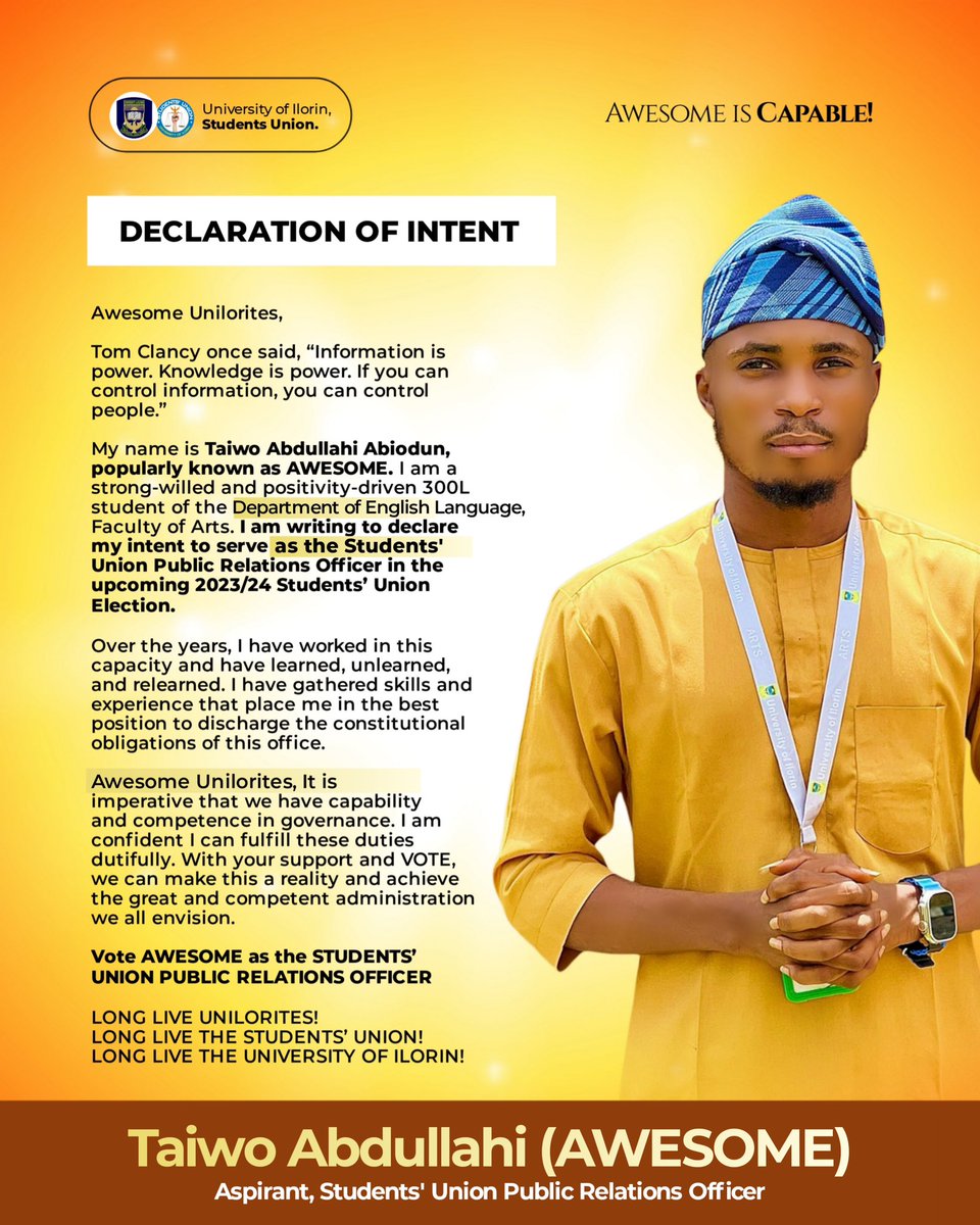 _awesomedudee's tweet photo. ✊🏾✊🏾 VOTE AWESOME AS STUDENTS’ UNION PUBLIC RELATIONS OFFICER

A VOTE FOR AWESOME IS A VOTE FOR CAPABILITY! 🔥

…Information With Fleetness 🚀🚀🚀

#Awesome4SUPRO #AwesomeIsCapable https://t.co/dl0OwT1Owh