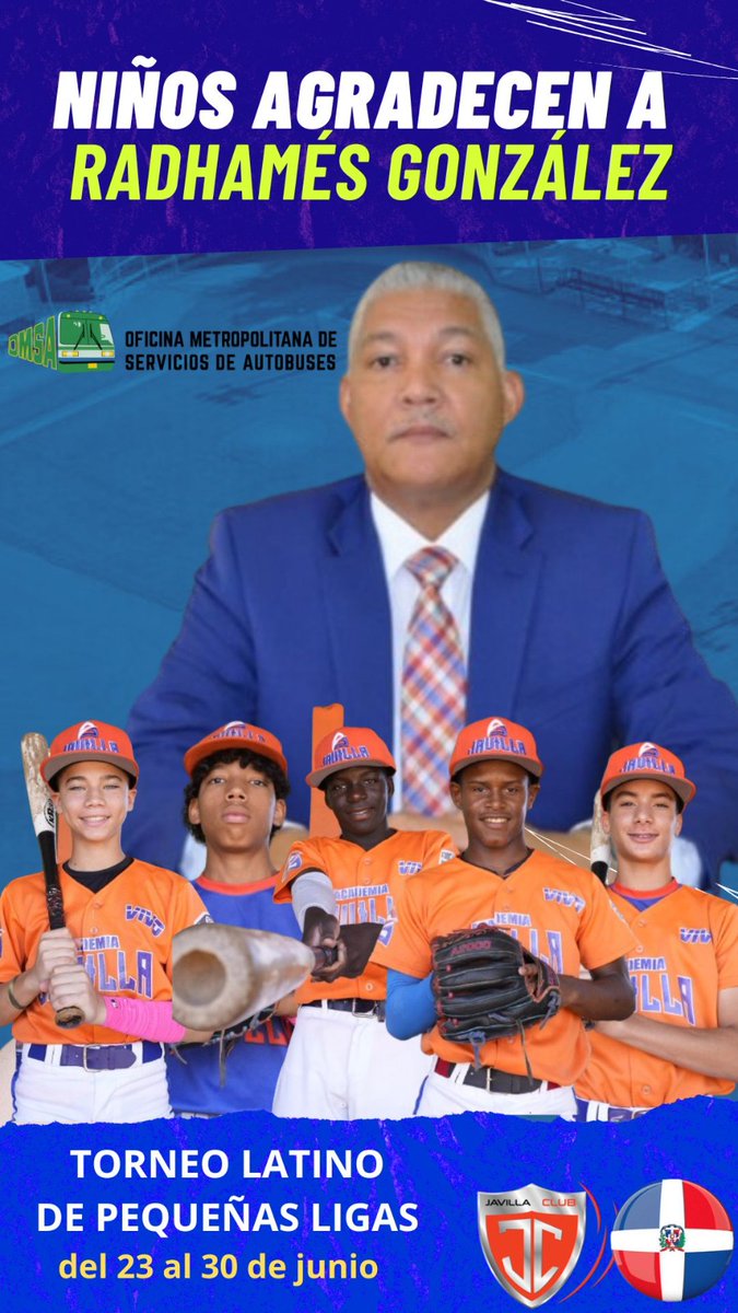 Bendiciones agradecimiento a Radhames González por su apoyo incondicional al Torneo latino de pequeña ligas 
#RDCumplióConElLatinoDePequeñasLigas