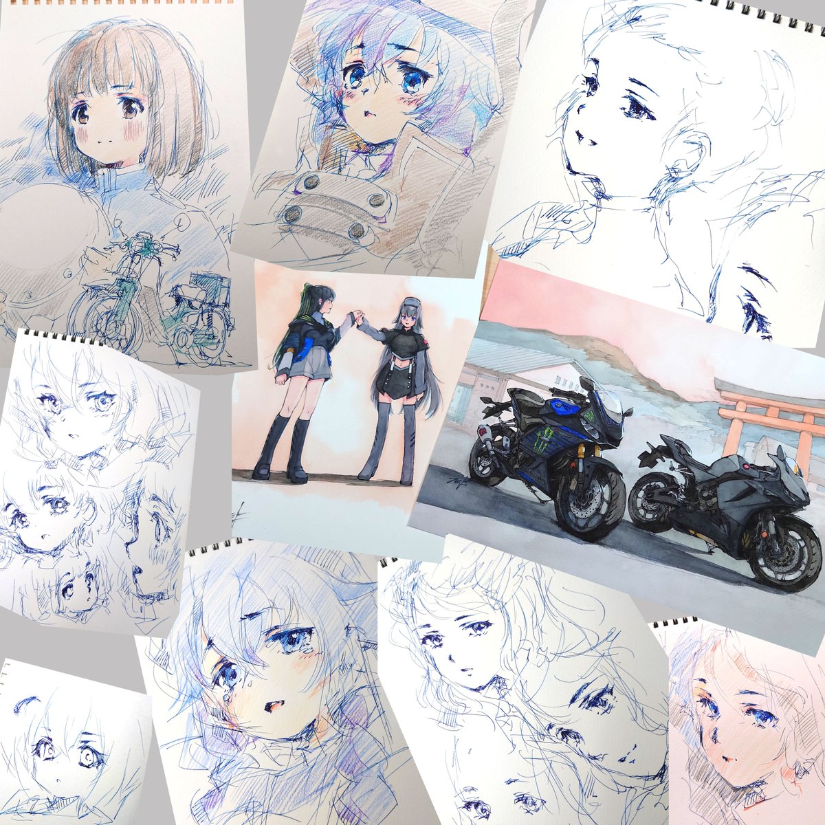 #今月描いた絵を晒そう がっつり描いた絵は1件2枚。9月のイベント用とかは、しばしお待ちを。。 