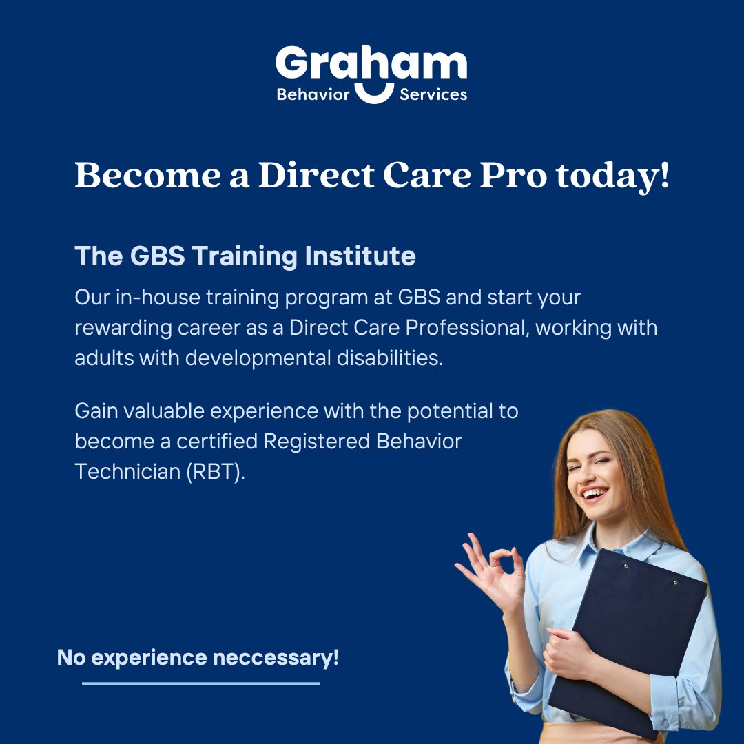 GrahamBehavior's tweet image. 🚀 Launch your career with our paid training program to become a Direct Care Pro at GBS! No experience necessary—just bring your passion for helping others. Join us and make a difference today! 🌟 #njjobs #paidtraining #JoinOurTeam #careeropportunities