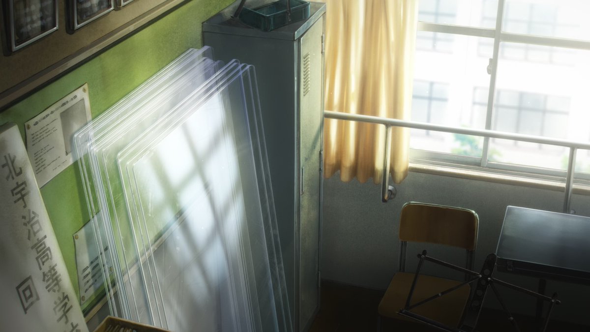 Yuyucow's tweet image. All the hints at the passage of time in the epilogue are cute. The first episode's teaser did it with the much wearier club sign, and now it's underlined with a closeup of tattered Tuba-kun, the acrylics that denote it's not long after Covid, updated real-life architecture, etc