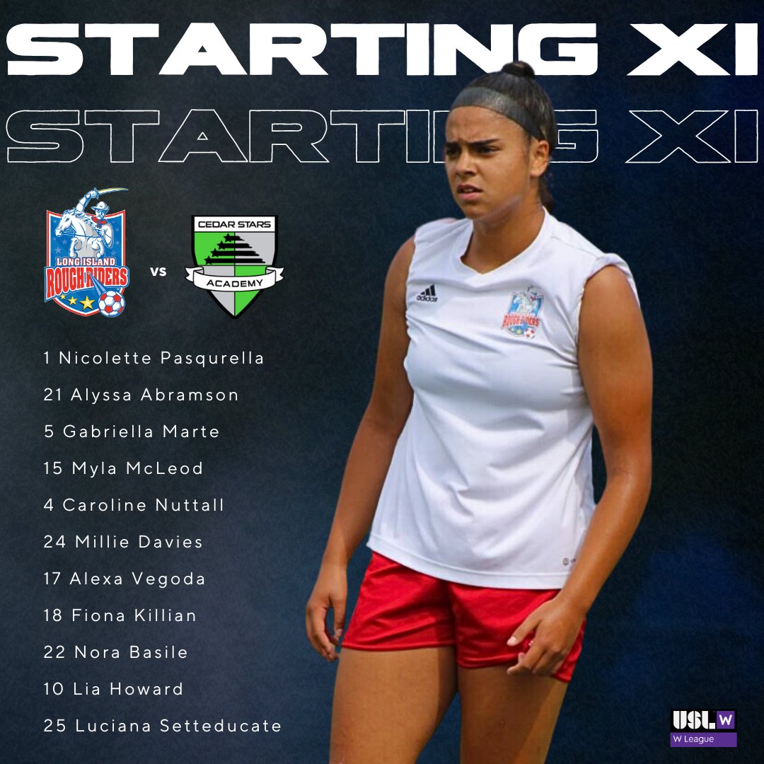 LIRoughRiders's tweet photo. Starting XI for today's match.
Kicking off in 15min!
Tune in: https://t.co/xi0Oobh26U
@uslwleague
#fortheisland https://t.co/yXeWfRt4wT