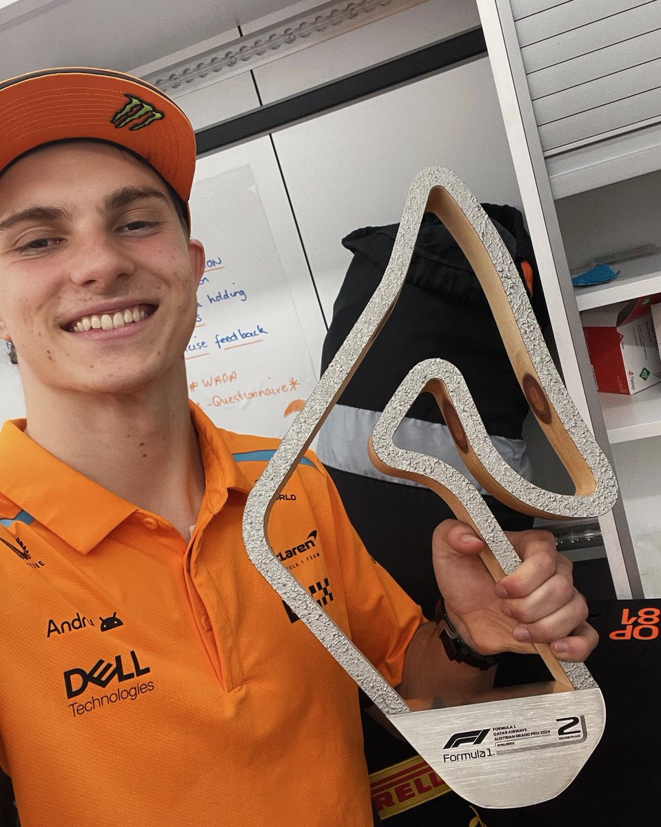 4th GP podium. Nice trophy (and reminder of the track limits 😉)