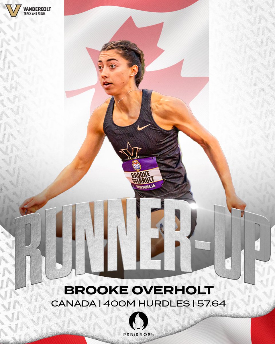 🇨🇦 Former first-team All-American at Vandy Brooke Overholt brought home a silver medal in the 400m hurdles from the 2024 Bell Track &amp; Field Trials. 🥈

#AnchorDown