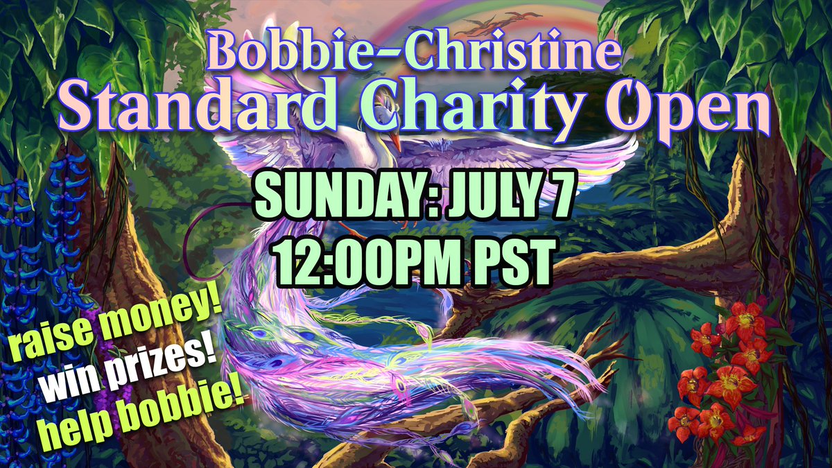 Putting together a last-minute charity event to help support Bobbie. 

Next Sunday (July 7) there will be a charity tournament that will be broadcast live and 100% of the proceeds will go to Bobbie. 

Details below!