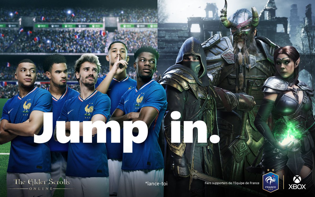 XboxFR's tweet photo. “Et j’ai pris une flèche dans le genou…” mais pas eux ! #FRABEL #XboxFFF #JumpIn https://t.co/xpsiBDdIbm