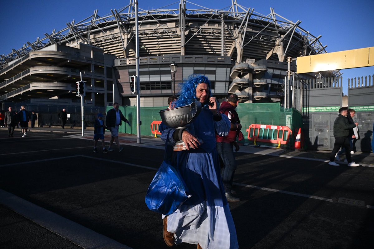 Dublin supporter Terry Brough as Molly Malone leaves Croke Park disappointed after Galway’s victory in the All Ireland quarter final. #supporter <a href="/Galway_GAA/">Galway GAA Official</a> <a href="/DubGAAOfficial/">Dublin GAA</a> <a href="/officialgaa/">The GAA</a> #sport