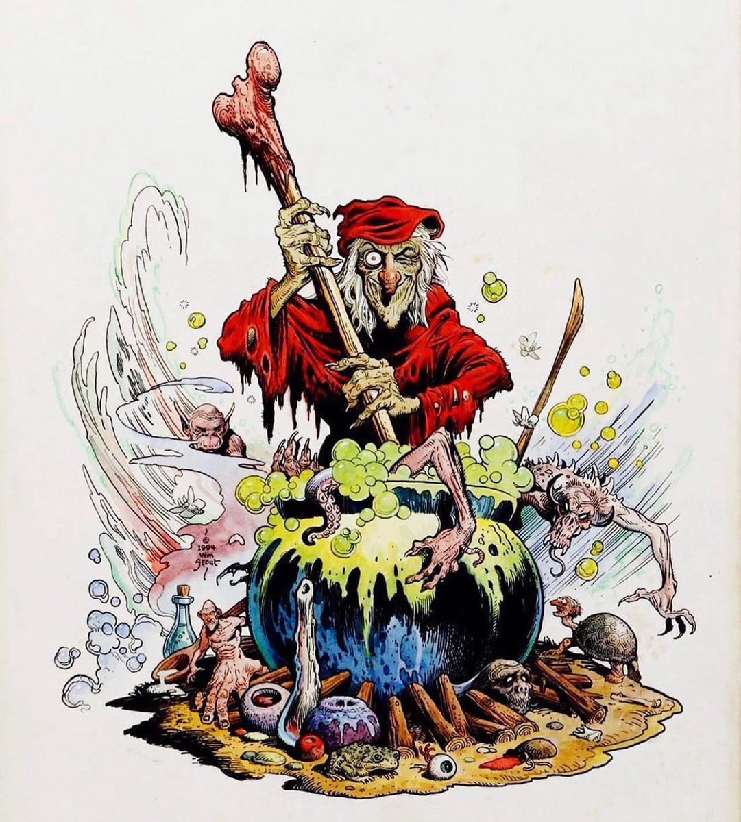eccomics's tweet photo. The Old Witch by William Stout, 1994 🦴👁 https://t.co/FEaDLXIkVi