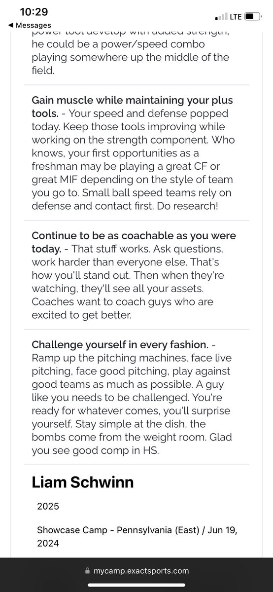Thank you to <a href="/calberman35/">Cal Berman</a> for the evaluation at the <a href="/EXACTSports/">EXACT Sports</a> showcase.

Below are videos from the showcase:

Hitting- vimeo.com/964857334
Outfield-vimeo.com/964839223
Infield-vimeo.com/964838324
60 time: 6.9