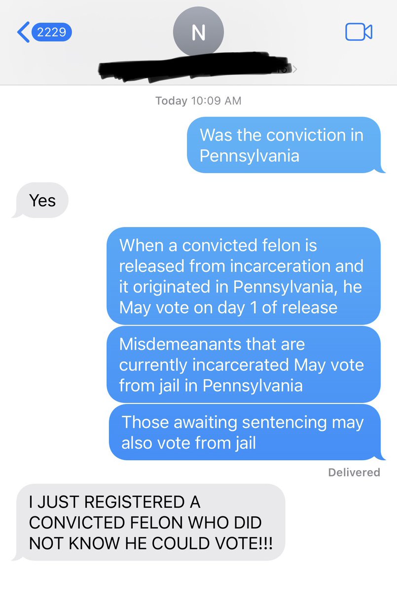 One of our best volunteers just registered a former felon in Pennsylvania @ a farmers market this morning. 

Democrats do not know what they’ve done.