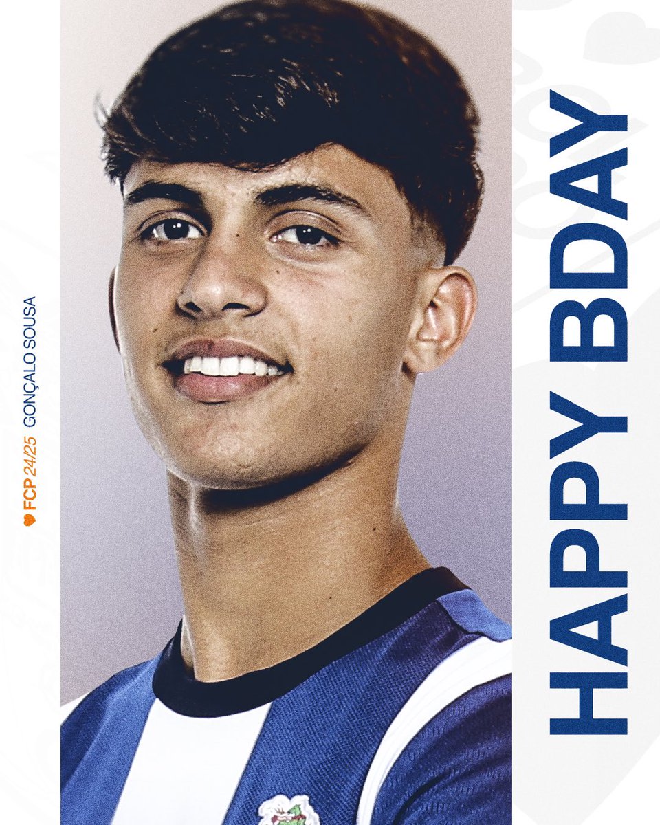 Gonçalo Sousa, 18.° 🎊🎁🎉
Deixa a tua mensagem de parabéns!
Happy birthday!
iFeliz cumpleaños!

#FCPorto