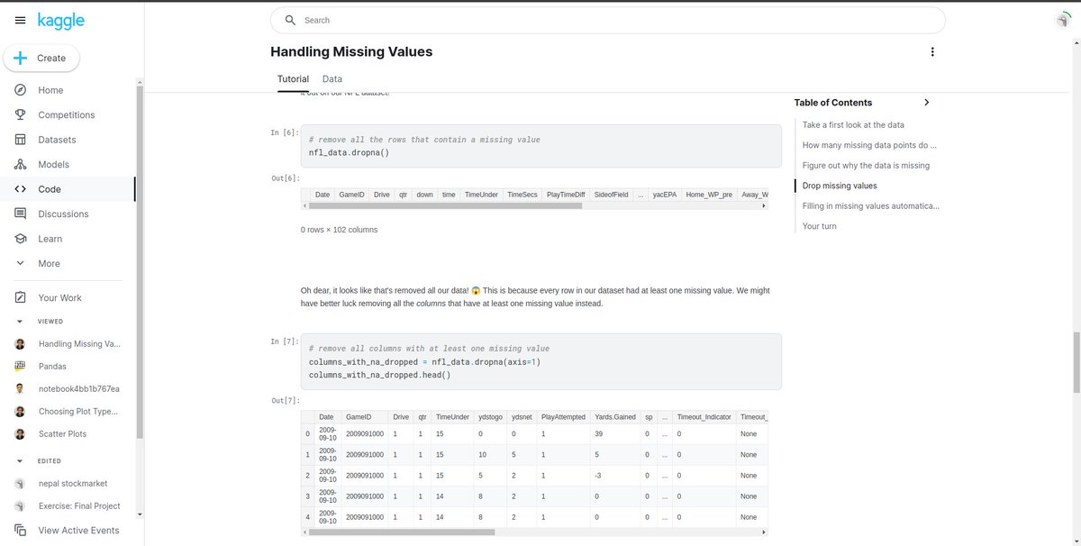 aayushrestha5's tweet photo. Day 30/60
Started a new course "Data Cleaning". Focused on handling missing values and learning key techniques to tackle common data cleaning problems. #DataCleaning #KaggleLearn #LSPPDay30 #60DaysOfLearning2024 #LearningWithLeapfrog @lftechnology https://t.co/T9LtsEIUW8