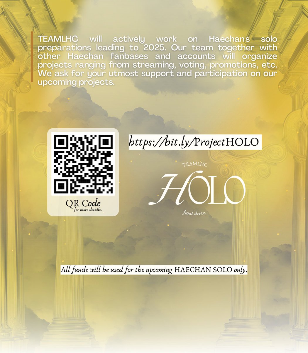 TEAMLHC's tweet image. [HOLO FUND DRIVE]

To officially kick off #ProjectHOLO in preparation for Haechan&apos;s future solo, we are now opening our fund drive.

For details:
📩 bit.ly/ProjectHOLO

We have added and will be adding MORE donation options across various countries soon.

#HAECHAN #해찬