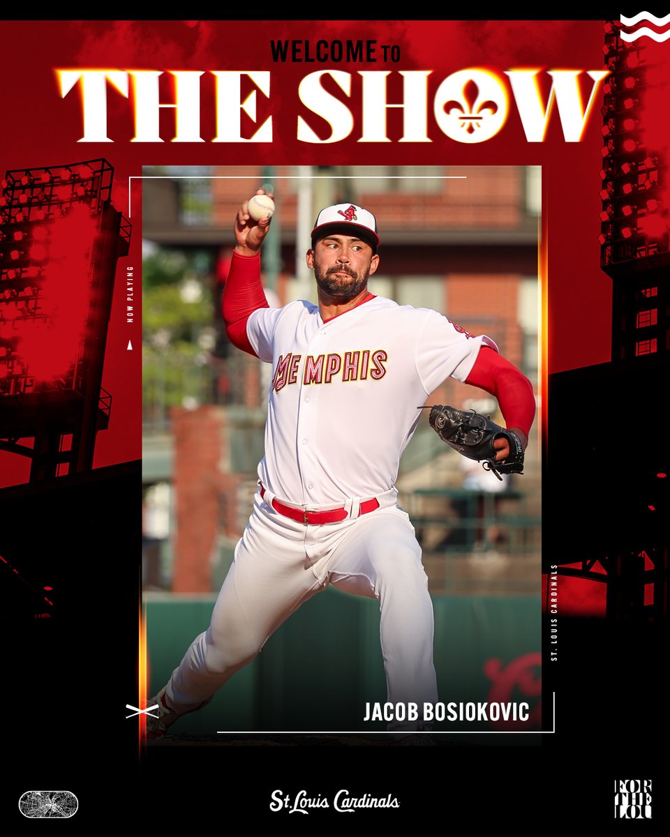 Roster News: RHP Jacob Bosiokovic has been selected from Memphis. He will wear #71 and his first appearance will be his Major League debut.

RHP Gordon Graceffo has been optioned to Memphis.
