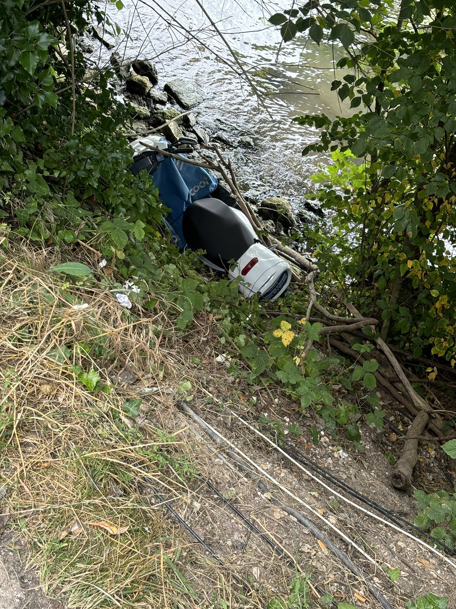 Mamzelfrog's tweet photo. @CityscootParis trouvé scooter dans la Seine sous le pont menant à la scène musicale. https://t.co/MMt4szNKZV