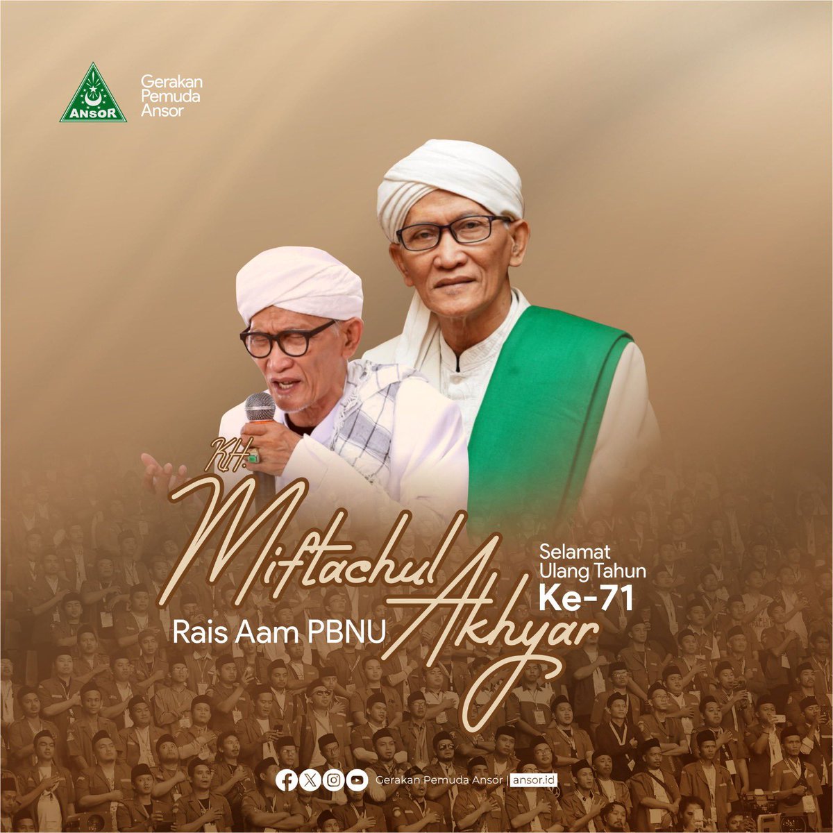 Yaumul milad barakallah fii umrik Romo Yai Miftachul Akhyar.

Semoga selalu diberikan limpahan usia panjang, kesehatan lahir-batin menuntun dan melayani umat.