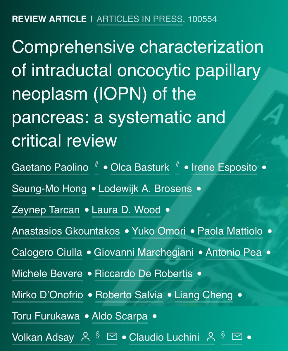 Do you know Intraductal Oncocytic Pancreatic Neoplasms 🍇 ?! 

IOPN have distinct features 

🫧 M:F 1.5: 1 / median size 50 mm / more frequent in the head 

📈 50% are invasive / good long term survival 

🧬 Classic pancreatic drivers less altered! 

modernpathology.org/article/S0893-…