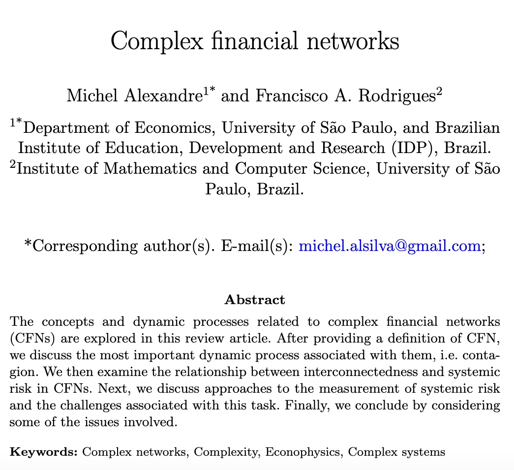 FranciscoICMC's tweet image. In our new preprint, we explore how the economy  can be analysed through the lens of complexity theory, using networks  and simulations.
researchgate.net/publication/38…
#complexity #networks #simulation #economics #complexnetworks #research #datascience