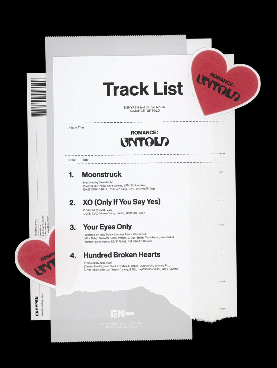 enhypenupdates's tweet photo. [INFO] 240701

ENHYPEN has collaborated with JVKE (@jvkesongs) for their upcoming 2nd Studio Album “ROMANCE : UNTOLD”!

He co-produced the title track “XO (Only If You Say Yes)”, and participated in the English version as a featuring artist.

ROMANCE UNTOLD TRACKLIST
#ROMANCE_UNTOLD #ENHYPEN_2ndStudioAlbum #ENHYPEN @ENHYPEN_members @ENHYPEN