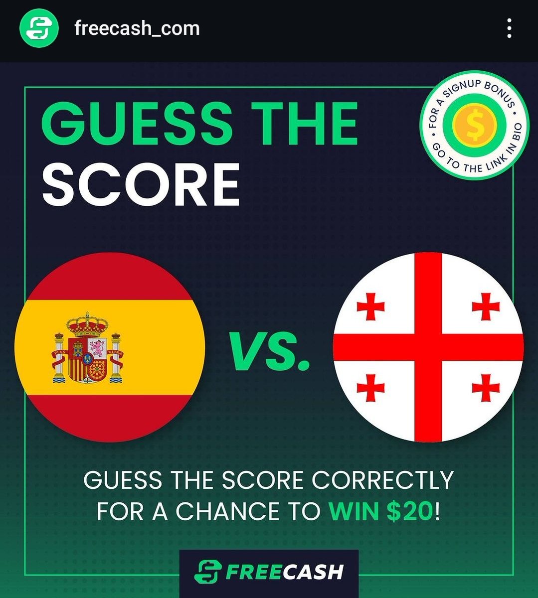 freecashcom's tweet photo. Have you already seen our Instagram? 👀

There you can guess the score and win money! ⚽️💸 https://t.co/naqhSrjhXh