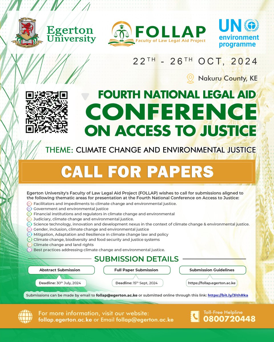FollapEU's tweet photo. CALL FOR PAPERS for the #4thFOLLAPCONFERENCE. All submissions should be done online through https://t.co/Oju3gLe9LM OR sent by email to follap@egerton.ac.ke and copied to follapEU@gmail.com @egertonunikenya @UNEP https://t.co/IKPRJEetWl