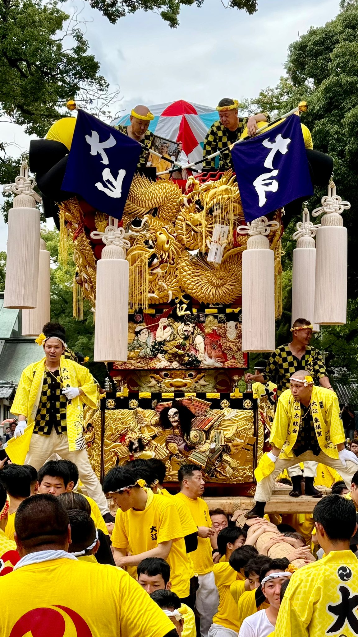 大江太鼓台新調