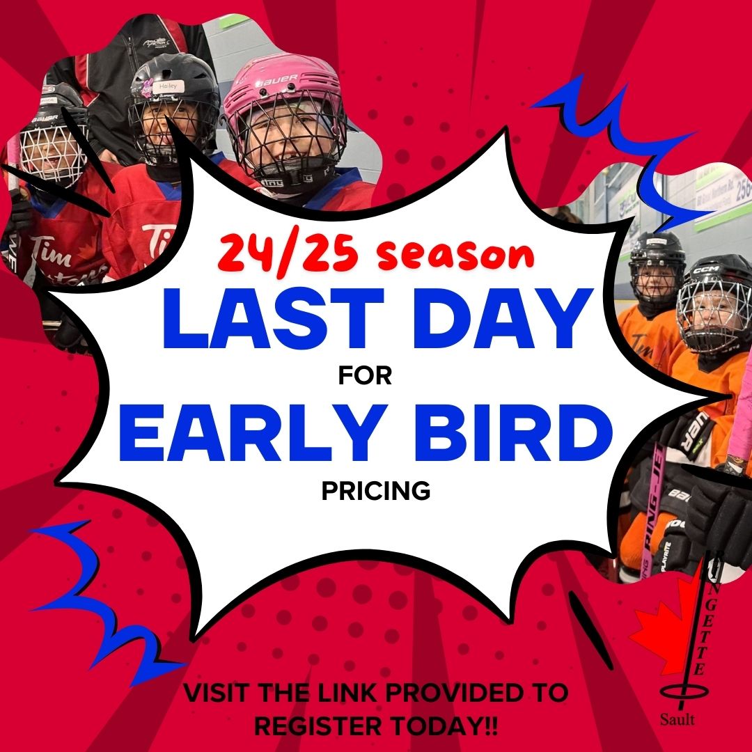 SaultRingette's tweet photo. TODAY is the LAST DAY for EARLY BIRD pricing!!!

Register with your deposit or full payment to take advantage before it's too late! The start of the season will be here before we know it!!

https://t.co/cAIGOZIb03 

#SaultRingette #EarlyBirdPricing #Registration https://t.co/VZHVFhzuxI
