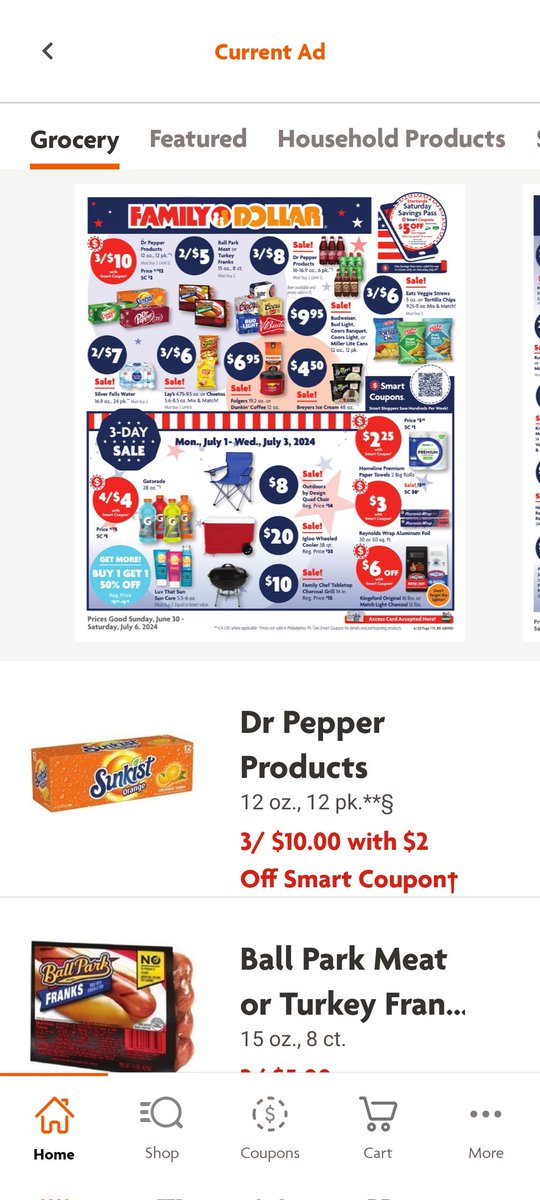 _minholyshit's tweet photo. @familydollar you advertise Dr. Pepper being 3/10 with coupon. But the coupon isn't even in the app! https://t.co/iCzlB2sMOr