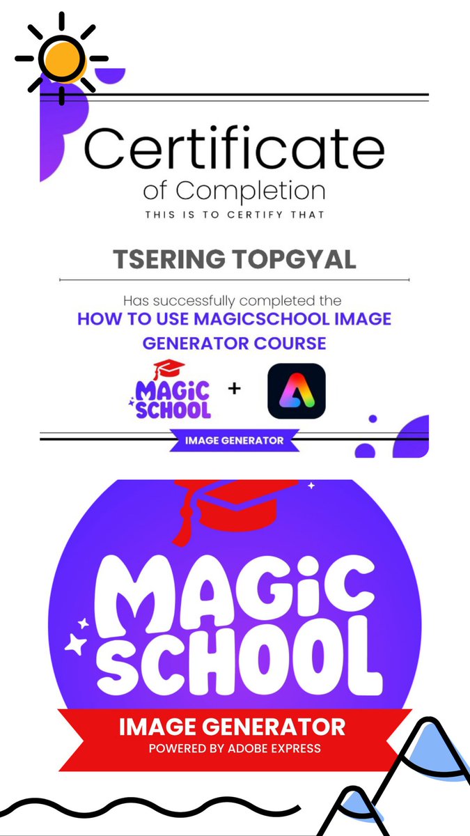 🎉 l am thrilled to announce the successful completion of the **Magic School Image Generator Course**! 🌟✨

🔮✨ **What's New?** 🔮✨

🌟 **Join the Magic!** 🌟
Ready to explore the enchanting world of image generation? Dive in and unleash your imagination! 🚀✨

#MagicSchoolAI